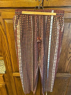 Rachel Zoe Boho Tribal Print Women’s Drawstring Linen Lounge Pants Size Med • $24.99