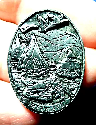 Beautiful Vintage Pin Badge Maryland Pewter • $6.95