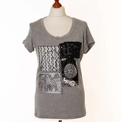 SAVE THE QUEEN Women's Grey Modal & Viscose Short Sleeve T-Shirt Size 2XL • $80.98