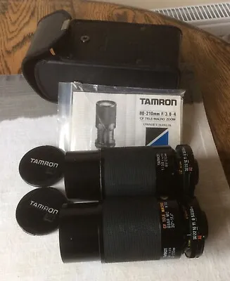 2 X Tamron 80-210mm F3.8 Adaptall Zooms Tele Macro • £18