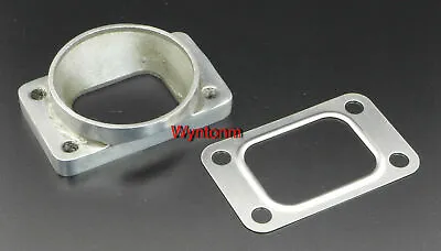 T3 Turbo Inlet To 3  OD Mild Steel Pipe Weld Tapped Adapter Flange + SS Gasket • $20