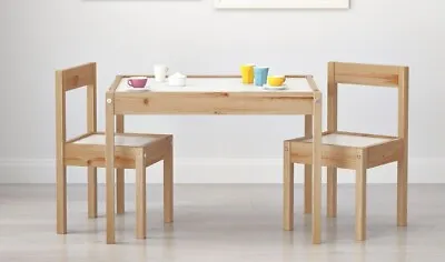 £52.78 • Buy Ikea LATT Children's Table With 2 Chairs Wooden Pine Wood Kids Furniture Set New