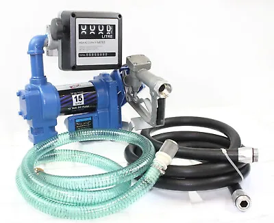 12 Volt Anti-Explosive Gasoline Fuel Transfer Pump 15GPM W/Meter Hoses & Nozzle • $299.99