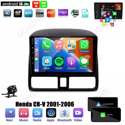 For Honda CR-V 2001-2006 Android 13.0 Car Stereo GPS Radio CarPlay Bluetooth SWC • $106.29