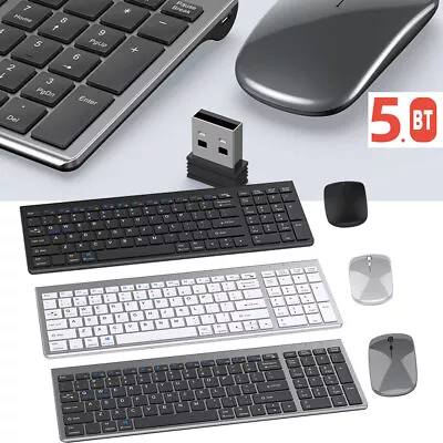 Slim Wireless Bluetooth Keyboard Rechargeable For PC IMac IPad Android Tablet • £20.67