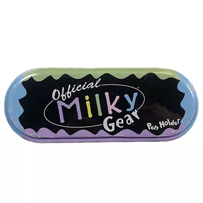 Official Milky Gear Gel Pen Holder Pencil Box Vintage Flip Top Tin 1999 • $13.59