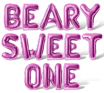 BEARY SWEET ONE Letter Balloon Banner - 1st Birthday Party Decorations • £16.37