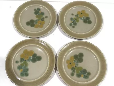 Lot Of 4 Vintage Franciscan Green Pebble Beach Dinner Plates 10-3/8  Fruit 60s • $18.69