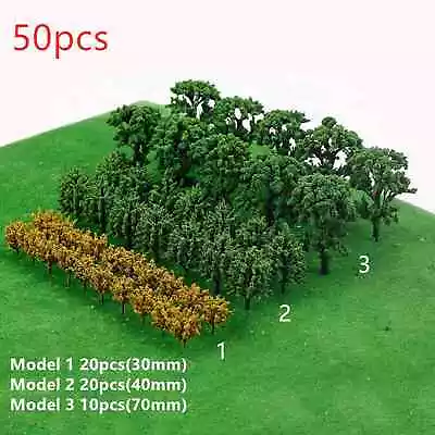 50X DIY Miniature Trees Model Train Railroad Wargame Scenery Landscape Scale • $9.49