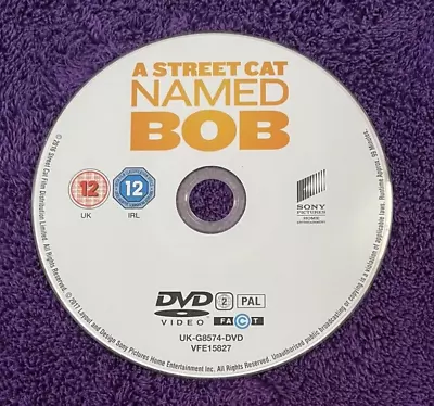 A Street Cat Named Bob DVD Disc Only Drama (2017) Robin Williams FREE UK P&P • £2.39