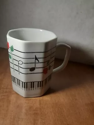 Porcelain Music Note Coffee Cup Mug 4 Inches Tall • $9.99