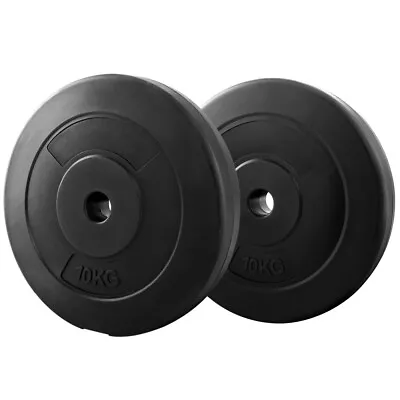 2X 10KG Barbell Weight Plates Standard Home Gym Press Fitness Plate Exercise • $44.62