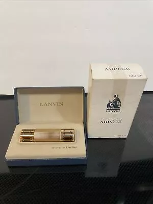 Vintage Lanvin Arpege Purse Size 1/8 Oz Perfume Gold Bottle Designed By Cartier • $64.99