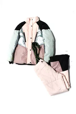 Zara Women's Long Sleeves Full Zip Puffer Coat Color Block Size 10 Lot 2 • $34.99
