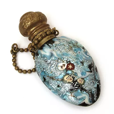 Bigaglia Chatelaine Perfume Bottle Italian Millefiori Glass Faces Sea Monster • $395.99