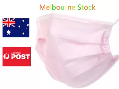 50 PCS 3 Layer Pink Disposable Face Mask Masks Protective Melbourne Stock • $10