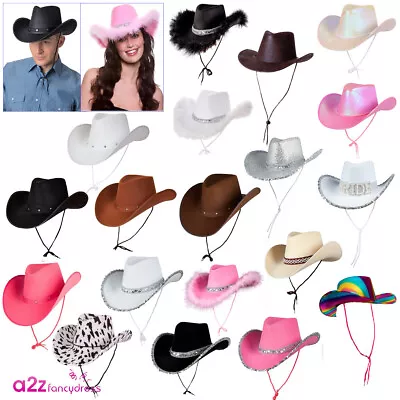 Texan Cowgirl Cowboy Hat Stetson Wild West Hen Stag Adult Fancy Dress Mens Women • £6.99