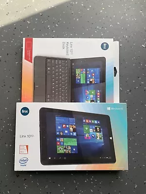 Linx 1010B Z3735F 32GB Wi-Fi 10.1in Windows 10 Intel Atom PC Tablet &keyboard • £80