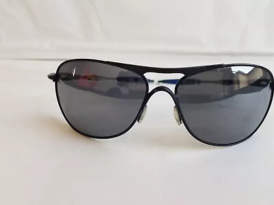 VINTAGE OAKLEY WIRE OO4060-03 Crosshair Matte Black Iridium Sunglasses • £149