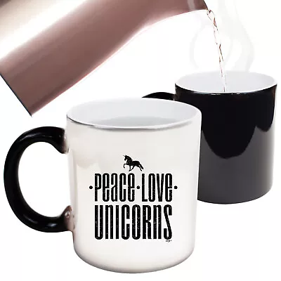 Peace Love Unicorn Funny Mugs Novelty Colour Changing Mug GIFT BOXED Boxed Cup • $22.75