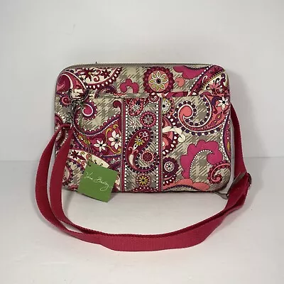 New Vera Bradley Mini Laptop Case With Strap In Paisley Meets Plaid 10962-128 • $29.99