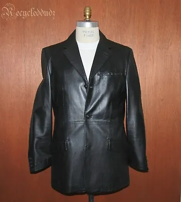 Vtg Gianni Versace Versus Men's Sz 40/54 Leather Blazer Jacket 90's • $299.95