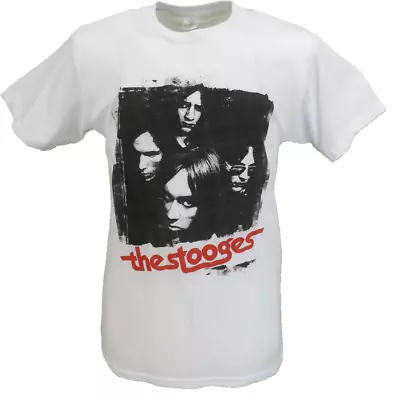 Mens White Official Iggy And The Stooges Four Faces T Shirt • £16.99