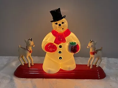 Vintage Royal Electric Snowman With 2 Rudolphs! Lighted Catalog # 949 RARE! • $250.95