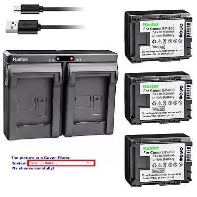 BP-808 CG-800 Battery Or Dual Charger For Canon VIXIA HF M36 HF M300 HF M301 • $10.99