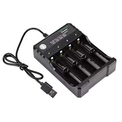 Universal 4Slots Smart 10440 18500 Battery Charger USB Charging Black XAT • £8.59