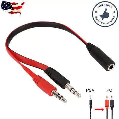 Xbox One / PS4 Gaming Headset To PC Headphone Microphone Converter Cable Adapter • $6.60