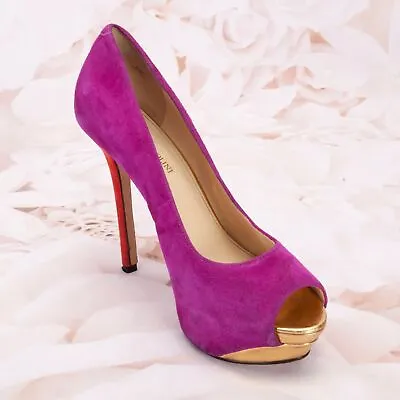 Enzo Angiolini Women's Peep-Toe Platform Pumps Heels Shoes Size 6.5M Fuchsia/Red • $43.55
