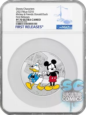Disney: Mickey Mouse & Donald Duck - 3 Oz. Silver Coin - Ngc Pf70 First Release • $188