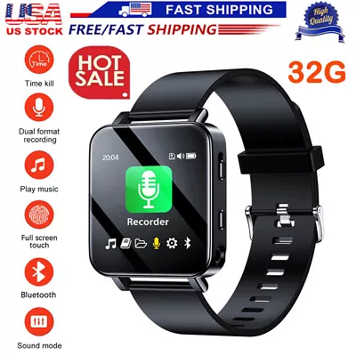 32G Voice Activated Digital Audio Voice Recorder Bracelet Wrist Watch MP3 Player • $36.51