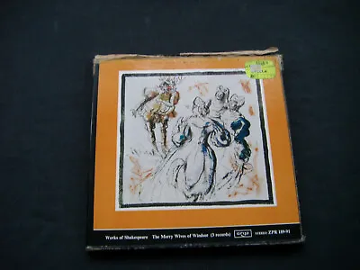Shakespeare - The Merry Wives Of Windsor - 3 Albums - Argo Records - 1963 Vinyl • $7.58