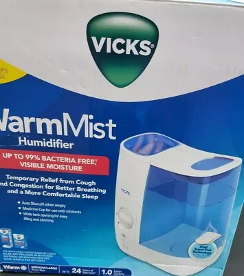 🌦 Vicks Warm Mist Humidifier White And Blue Model#VWM845V1👌GOOD CONDITIONS‼️ • $32.99