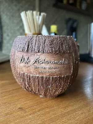 Duke Kahanamoku Hawaii Coconut Terra Ceramics Vintage Tiki Mug • $345