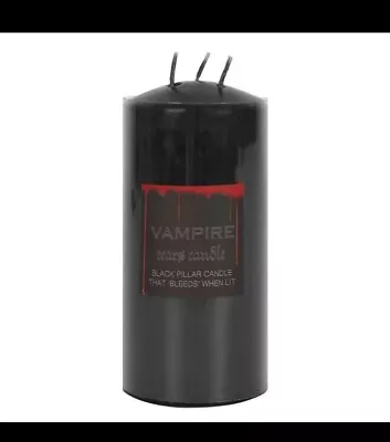 15 Cm Black Vampire Tears Red Bleeding Pillar Candle Dripping Blood Halloween 13 • £11.99