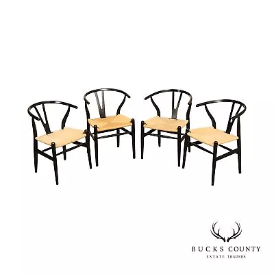 Mid Century Modern Style Set Four Wishbone Dining Chairs • $1095