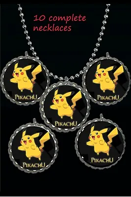 Pokemon Pikachu  Necklace Party Favors Lot 10 Complete Loot Bag Birthday • $12.88