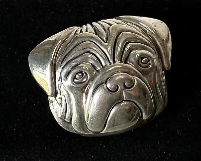 Silver Tone Dog Puppy Face Vintage Brooch Jewelry Lot Z • $0.99