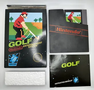 Golf Nintendo NES Black Box Complete CIB 5 Screw *RARE NO-HANGTAB* BEAUTIFUL • $229.99