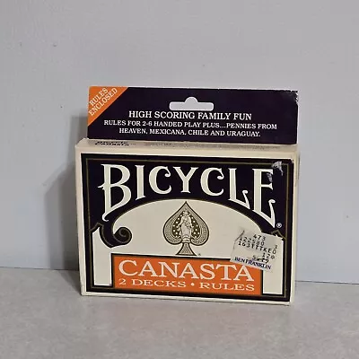 Vintage 1995 NEW Bicycle Canasta 2 Decks Sealed Playing Cards And Rules NEW • $19.99