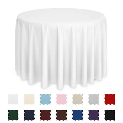 Round Wedding Banquet Polyester Fabric Tablecloth • $14.99