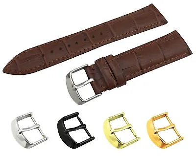 Brown Real Leather Croco Strap/Band Fit NAUTICA Watch Buckle 18 19 20 21 22mm • £10.90