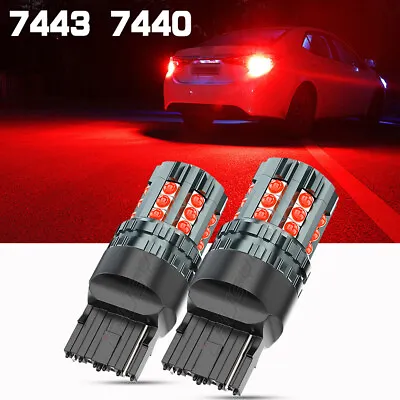 T20 7440 7443 Red LED Light Strobe Flash Blinking Brake Tail Light Parking Bulbs • $15.99