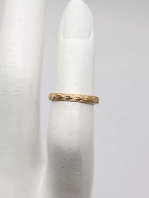 Antique 1920s HEART BABY 10k Yellow Gold Eternity Band Ring SZ 1  • $50