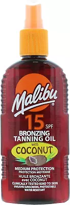 Malibu Bronzing Tanning Oil With Coconut SPF 15 Water Resistant 200ml  • £8.32