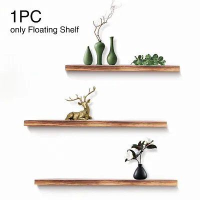 Floating Shelf CD Storage Kitchen Wall Mounted Solid Wood With Screws Home Decor • £8.59