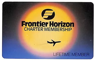 Frontier Airlines (1950-86) Horizon Lifetime Charter Membership Plastic Card • £8.54